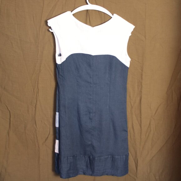 Sartoria Saracena Navy Blue & White Striped Linen Shift Dress XS - Picture 6 of 6